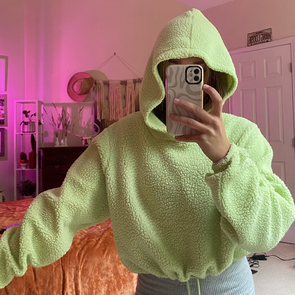 Cropped Sherpa Hoodie